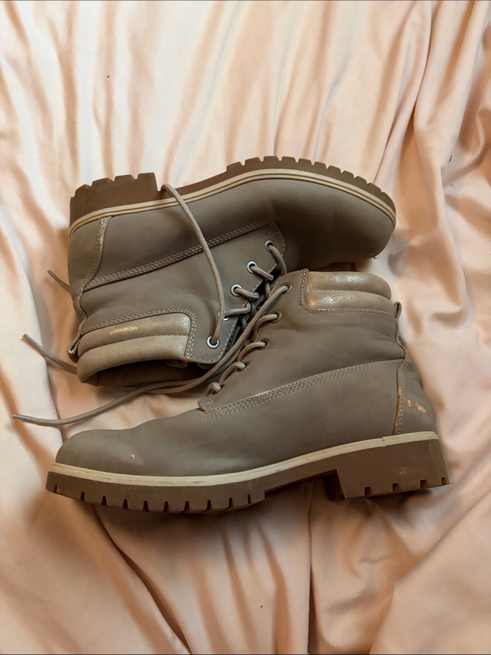 Taupe Lace-Up Ankle Boots - Picture 2 of 3